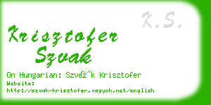 krisztofer szvak business card